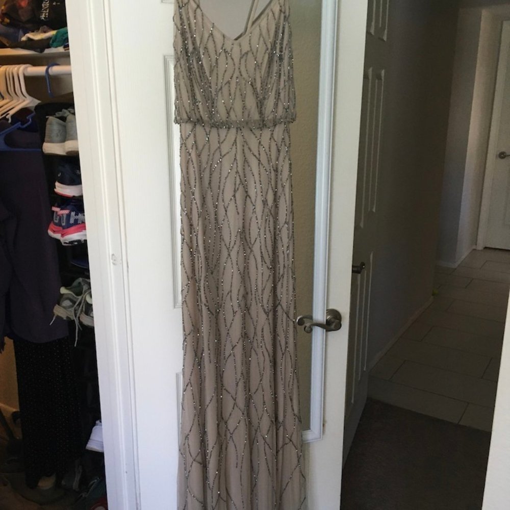 Adrianna Papell Long Beaded Gown